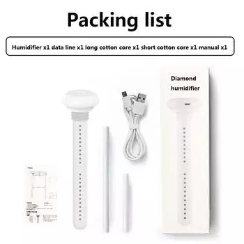 Увлажнитель воздуха USB Diamond Bottle Аромадиффузор Создатель тумана Увлажнение White