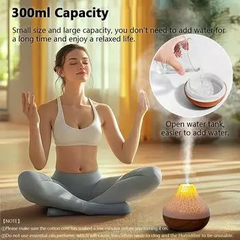 Увлажнитель воздуха USB Volcano Humidifier 300 мл Электрический водяной диффузор настольный освежитель воздуха для домашнего комнатного увлажнителя-диффузора белый