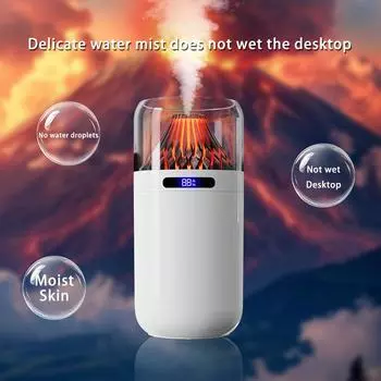 Увлажнитель воздуха Volcano Mini Battery USB Digital Night Light Автомобильный ароматерапевтический зарядный увлажнитель воздуха Увлажняющий спрей Беззвучный режим