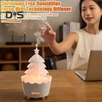 Увлажнитель воздуха в форме рождественской елки, диффузор эфирных масел с подсветкой, пульт дистанционного управления, автоматическое отключение, увлажнитель воздуха в форме елки UK красный