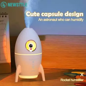 Увлажнитель воздуха в виде астронавта, мультяшный, ракета, эфирное масло, аромадиффузор, большой резервуар для воды, USB-увлажнитель воздуха с цветной лампой