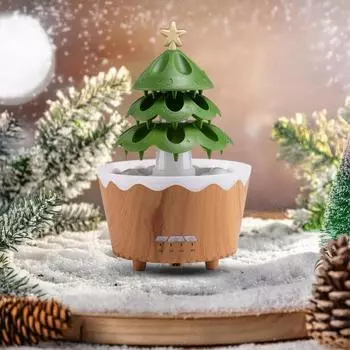 Увлажнитель воздуха в виде рождественской елки, мелкодисперсный диффузор, 7 цветных градиентных огней, беспроводной пульт дистанционного управления с низким уровнем шума EU
