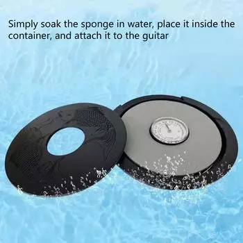 Увлажнитель звукового отверстия для гитары с гигрометром, датчик влажности, увлажнитель для звукового отверстия в народной акустической гитаре, черный
