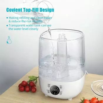 Увлажнители Irishom 4L для спальни Ультразвуковые увлажнители воздуха Аромадиффузор с дистанционным управлением US Plug белый