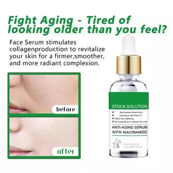 Увлажняющая, глубоко увлажняющая, питательная, увлажняющая и разглаживающая сыворотка для лица 30 мл зелёный