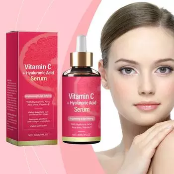 Увлажняющая и осветляющая сыворотка, полупрозрачная, восстанавливающая и увлажняющая, освежающая и нелипкая, 30 мл One Size