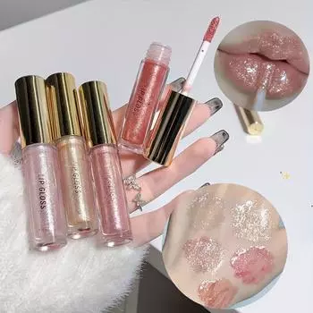 Увлажняющая и сверкающая губная помада Водостойкий мерцающий блеск для губ Тонированная гелевая помада-хайлайтер Увлажняющий блеск для губ