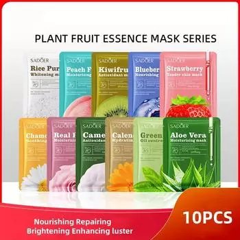 Увлажняющая маска для лица с экстрактом плодов камелии Aloe-10PCS