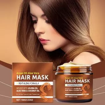 Увлажняющая маска для ухода за волосами, улучшает состояние сухих и раздраженных волос, питает волосы, естественная и гладкая маска для ухода за волосами One Size