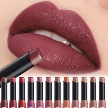 Увлажняющая матовая помада 12 цветов Увлажняющий блеск для губ Высокопигментированный Стойкий блеск для губ для ежедневного макияжа 2#