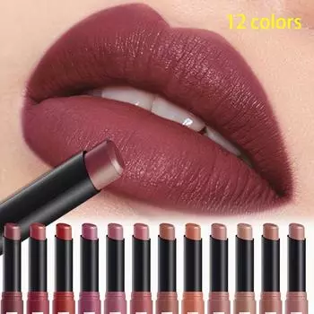 Увлажняющая матовая помада 12 цветов Увлажняющий блеск для губ Высокопигментированный Стойкий блеск для губ для ежедневного макияжа 2#