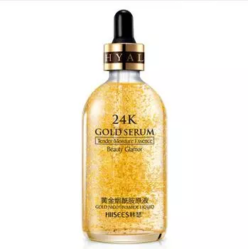 Увлажняющая сыворотка для лица против морщин с гиалуроновой кислотой 24 карат, 30 мл, делает кожу нежной, гладкой, увлажненной и сияющей. Жидкая эссенция для ухода за кожей. 30ml