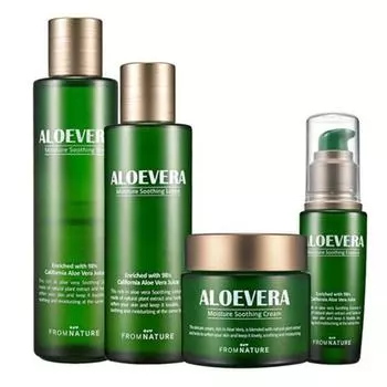 Увлажняющая успокаивающая базовая линия из 4-х средств от Nature Aloe Vera [Пенка для умывания в подарок]
