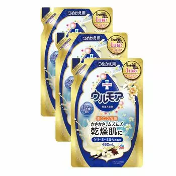 Увлажняющая жидкость для ванны Ulmore Bath Salt Creamy Milk Refill 480 мл x 3