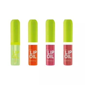 Увлажняющее фруктовое прозрачное масло для губ, 4 флакона, увлажняющий блеск для губ, набор, мгновенное увлажнение, увлажняющий успокаивающий уход для губ, 2 мл*4 шт. One Size белый