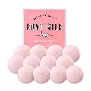 Увлажняющее косметическое мыло Shower Mate с козьим молоком и клубникой 90 г*12 шт.