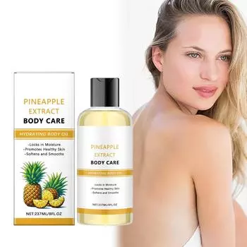 Увлажняющее масло для тела (Ананасовый крем) - Увлажняющий, нежирный, для мягкой, гладкой кожи - полностью натуральный, легкий и питательный(237мл)
