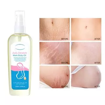 Увлажняющее масло для тела, масло для ухода за телом, массажное масло, осветляет мелкие морщины, растяжки, разглаживает кожу 120 мл белый