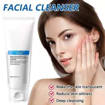 Увлажняющее нежное пенящееся очищающее средство Гиалуроновое средство для сухой кожи лица Двойное очищение белый