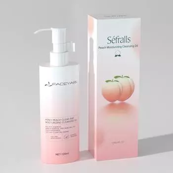 Увлажняющее очищающее масло Sfralls Peach Moisturizing Cleansing Oil 120 мл Легко растворяет остатки макияжа, глубоко очищает, прозрачный
