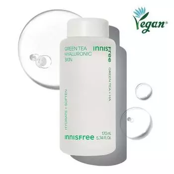 [Увлажняющее успокаивающее] Innisfree Green Tea Hyaluronic Acid Skin 170мл, корейская косметика
