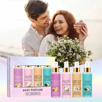 Увлажняющие духи для тела, стойкие духи, подходят для Дня святого Валентина, вечеринок, музыкальных фестивалей, свиданий 50 мл*4 розовый