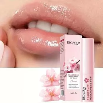 Увлажняющий бальзам для губ Cherry Blossom - Увлажняет и питает, снимает сухость и шелушение, не содержит спирта, для дневного и ночного использования, для всех типов кожи