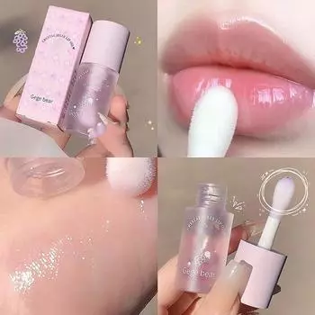 Увлажняющий бальзам для губ Crystal Jelly Lip Oil увлажняет и уменьшает линии губ на основе красного блеска для губ Lady 2Pcs Set