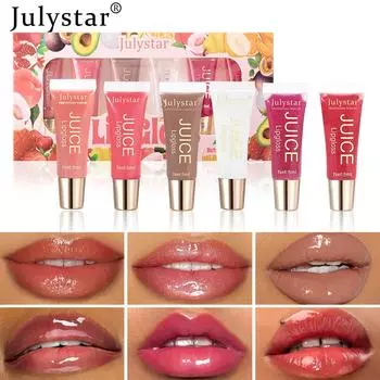 Увлажняющий блеск для губ Fruit Toot Lip Long Lasting Moisturizing Hydrating hose Set Gloss для губ 5ml*6pcs