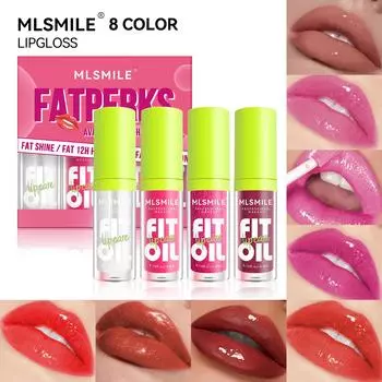 Увлажняющий блеск для губ, прозрачное масло для губ, увлажняющая глазурь для губ, пухлая губ, увлажняющий макияж, жидкая помада, косметика для губ 4PCS