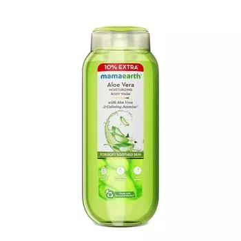 Увлажняющий гель для душа Mamaearth Aloe Vera с алоэ вера и успокаивающим ароматом жасмина для мягкой и смягченной кожи - 275 мл | Интенсивно увлажняет