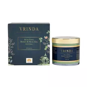 Увлажняющий гель для лица с Алоэ вера, Медом и Розой (100 г), Aloe Vera, Honey & Rose Light Hydrating Facial Gel, Vrindaam 23.8625