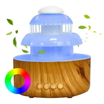 Увлажняющий грибовидный диффузор со светодиодной подсветкой, 8-цветный настольный, подходит для спален и комнат, увлажнитель воздуха, долгосрочный тип, дождь,