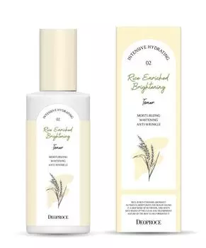 Увлажняющий и питательный тонер для лица Корея с экстрактами злаковых культур DEOPROCE RICE ENRICHED BRIGHTENING TONER 200мл