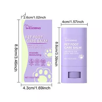 Увлажняющий и защитный бальзам для лап собак Yegbong, бальзам-карандаш для лап, без запаха, для чувствительных носов. 15g