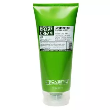 Увлажняющий крем для бритья Giovanni, бодрящий, чайное дерево и мята, 207 мл, 1 шт.