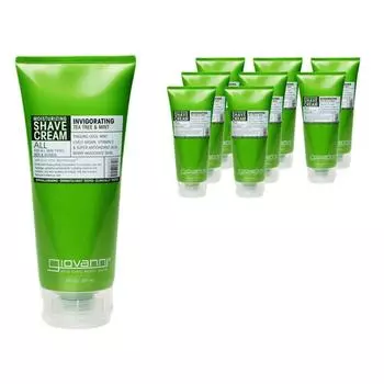 Увлажняющий крем для бритья Giovanni Vitality Tea Tree & Mint, 207 мл, 9 шт.