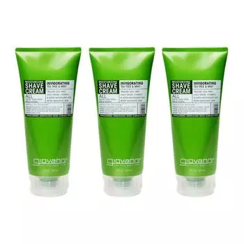 Увлажняющий крем для бритья Giovanni Vitality Tea Tree & Mint, 207 мл, 3 шт.