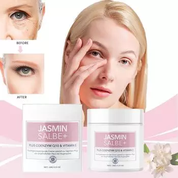 Увлажняющий крем для кожи вокруг глаз «Жасмин». Увлажняющий укрепляющий крем. Мягкий и нежный крем для кожи вокруг глаз. белый