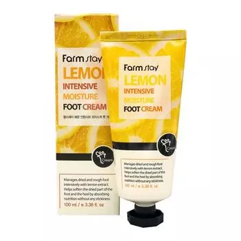 Увлажняющий крем для ног с экстрактом лимона FarmStay Lemon Intensive Moisture Foot Cream 100мл