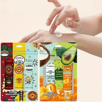 Увлажняющий крем для рук из 3 частей для предотвращения сухости и трещин на руках, уход за пальцами, осенне-зимний крем для рук для мужчин и женщин A#