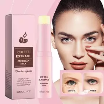 Увлажняющий крем для век с эффектом кофе, укрепляющий крем для век, эффективно уменьшает морщины и осветляет тон кожи, подходит для всех типов кожи One Size розовый