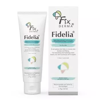 Увлажняющий крем Fixderma Fidelia | Ежедневный увлажняющий крем для сухой кожи | Обеспечивает увлажнение и сохранение влаги, нежирная формула - 75 г