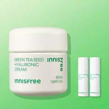 [Увлажняющий крем] Innisfree Green Tea Seed Hyaluronic Acid Cream 50 мл, 1 упаковка, корейская косметика