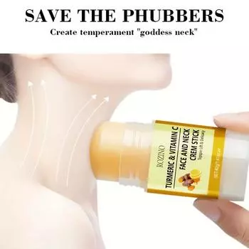 Увлажняющий крем-карандаш для шеи с витамином С и куркумой, укрепляющий линии шеи, гипоаллергенный увлажняющий крем для сияющей кожи 40g