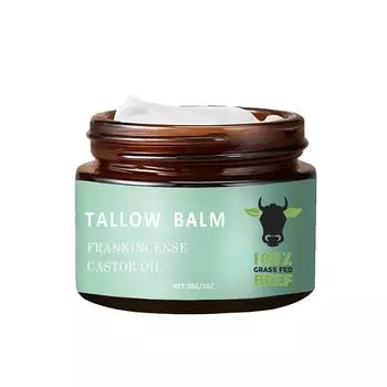 Увлажняющий крем на основе говяжьего жира. Увлажняющий и омолаживающий увлажняющий крем. Уход за кожей всего тела. Крем-мазь. Смягчает кожу. One Size циан