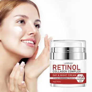 Увлажняющий крем Retinol Day & Night - Увлажнение сухой кожи, Уменьшение тонких линий и морщин, Выравнивание тона кожи - Увлажняющий крем для лица для всех типов кожи, 50 г