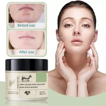 Увлажняющий крем с говяжьим жиром и медом Увлажняющий крем Уход за лицом Увлажнение Увлажнение Нежное питание кожи One Size белый