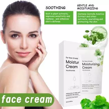 Увлажняющий крем с ниацинамидом, осветляет тон кожи, увлажняющий крем с центеллой азиатской 60 мл One Size белый