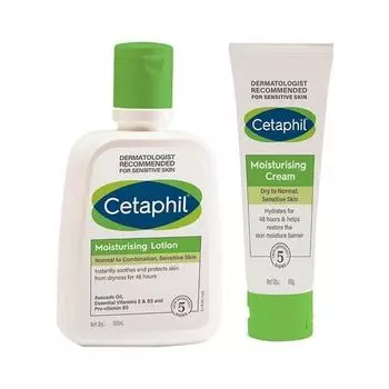 Увлажняющий лосьон Cetaphil 100 мл и увлажняющий крем 80 г в комплекте